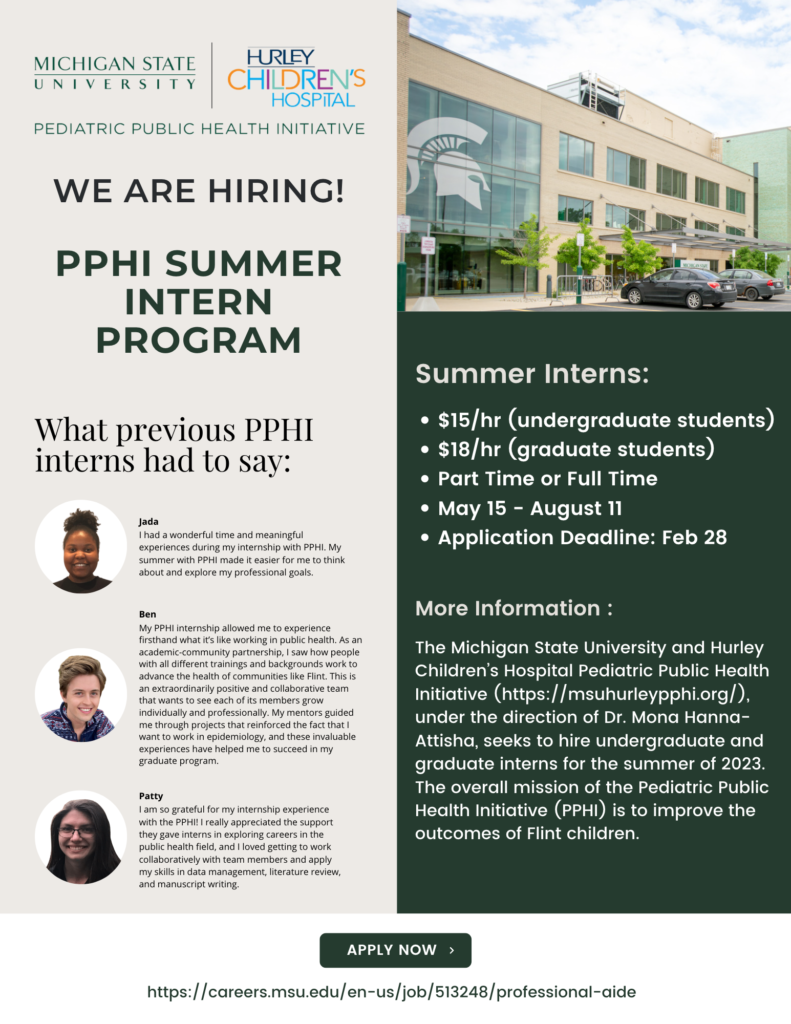Applications Open to Pediatric Public Health Summer Intern Program